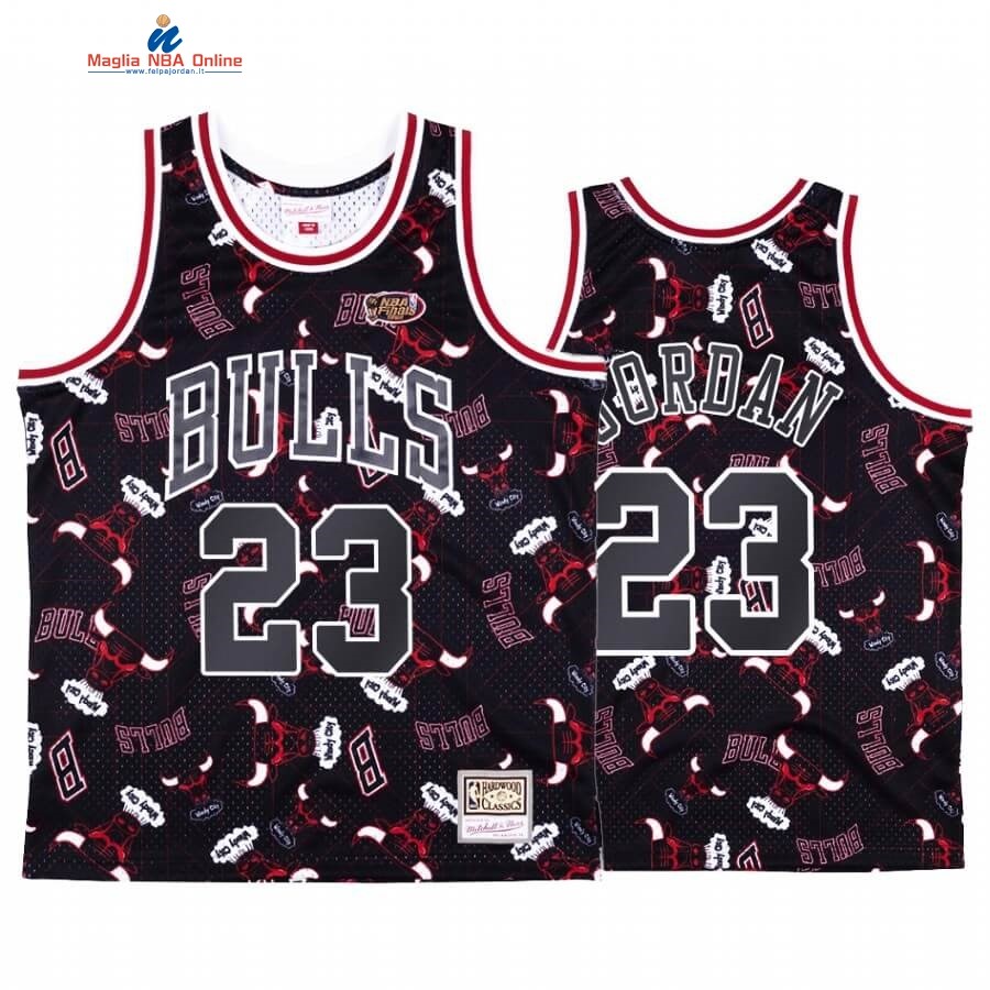 Maglia NBA Chicago Bulls Tear Up Pack #23 Michael Jordan Nero Hardwood Classics Acquista