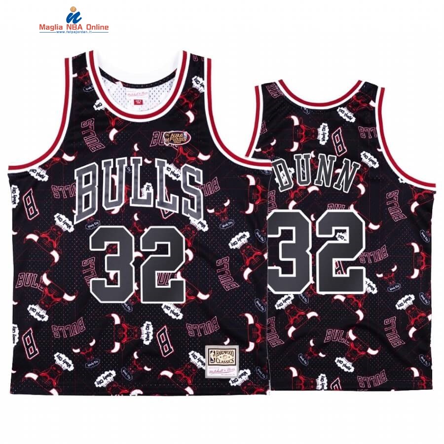Maglia NBA Chicago Bulls Tear Up Pack #32 Kris Dunn Nero Hardwood Classics Acquista