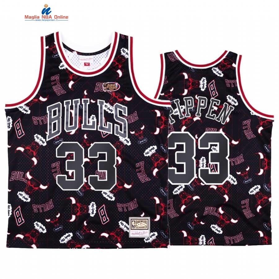 Maglia NBA Chicago Bulls Tear Up Pack #33 Scottie Pippen Nero Hardwood Classics Acquista