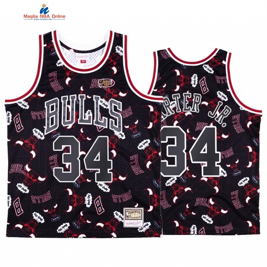 Maglia NBA Chicago Bulls Tear Up Pack #34 Wendell Carter Nero Hardwood Classics Acquista