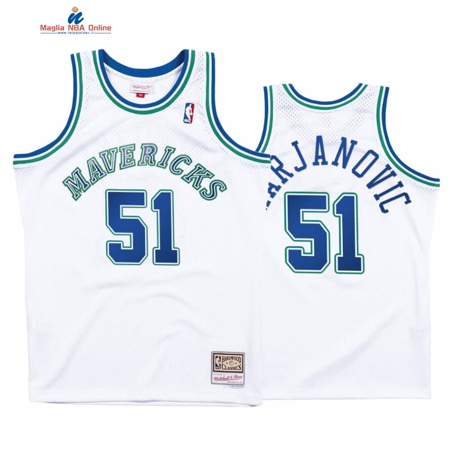 Maglia NBA Dallas Mavericks #51 Boban Marjanovic Bianco Hardwood Classics Acquista