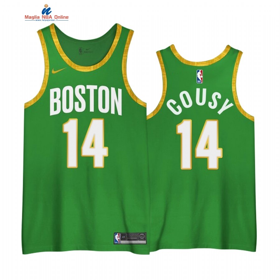 Maglia NBA Edición Ganada Boston Celtics #14 Bob Cousy Verde 2020-21 Acquista