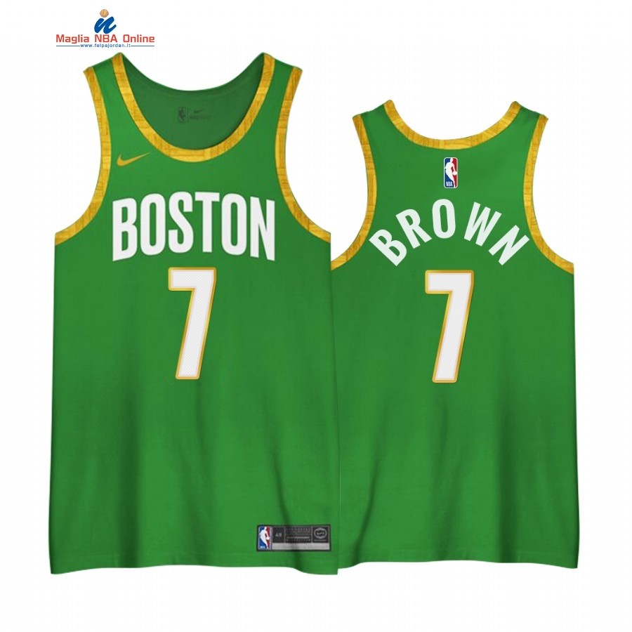 Maglia NBA Edición Ganada Boston Celtics #7 Jaylen Brown Verde 2020-21 Acquista