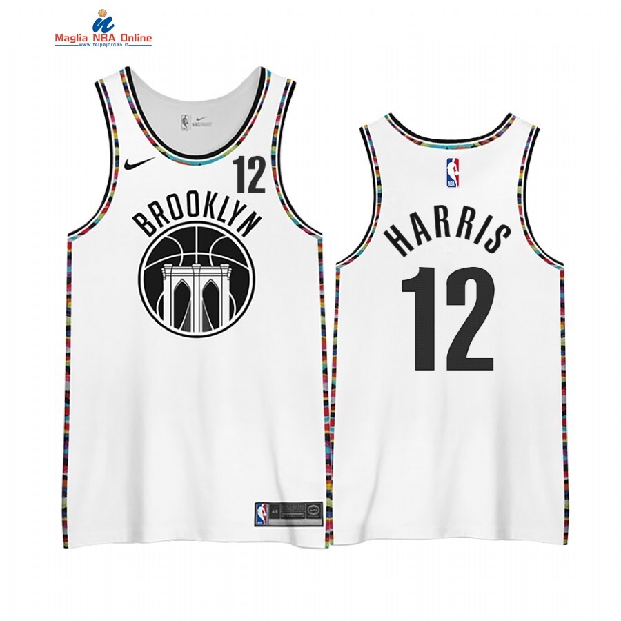 Maglia NBA Edición Ganada Brooklyn Nets #12 Joe Harris Bianco 2020-21 Acquista