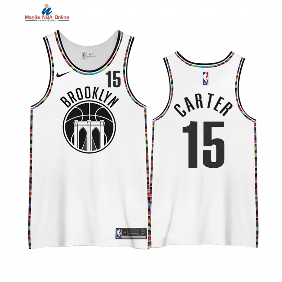 Maglia NBA Edición Ganada Brooklyn Nets #15 Vince Carter Bianco 2020-21 Acquista