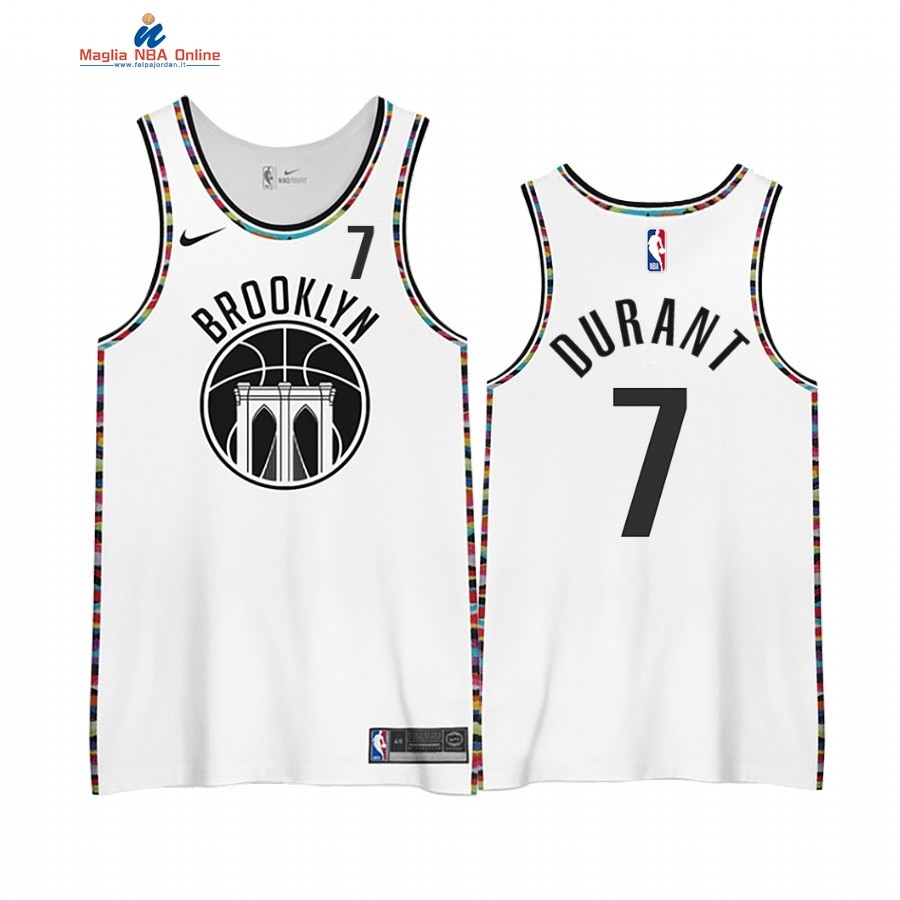 Maglia NBA Edición Ganada Brooklyn Nets #7 Kevin Durant Bianco 2020-21 Acquista