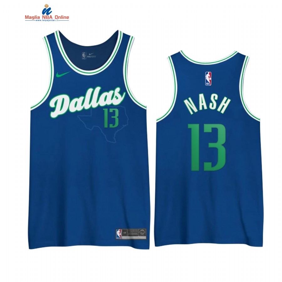Maglia NBA Edición Ganada Dallas Mavericks #13 Steve Nash Blu 2020-21 Acquista