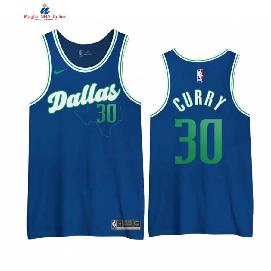 Maglia NBA Edición Ganada Dallas Mavericks #30 Seth Curry Blu 2020-21 Acquista