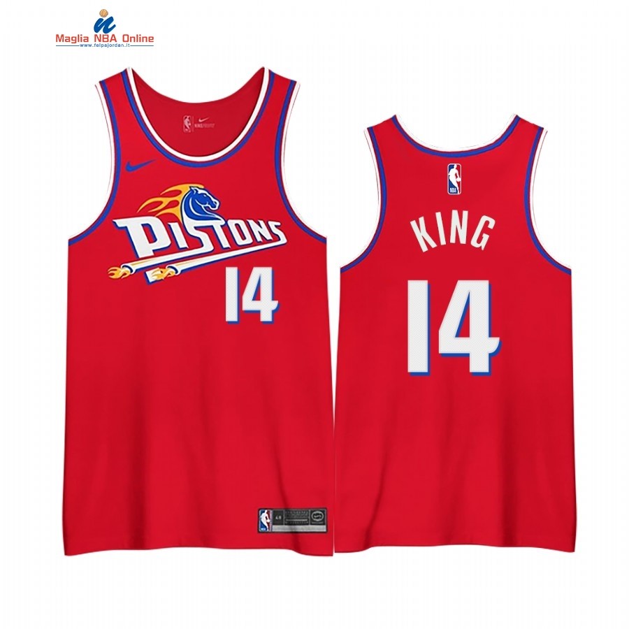 Maglia NBA Edición Ganada Detroit Pistons #14 Louis King Rosso 2020-21 Acquista