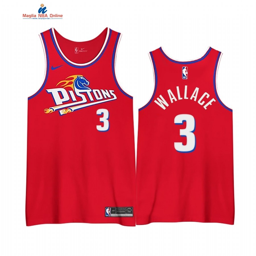 Maglia NBA Edición Ganada Detroit Pistons #3 Ben Wallace Rosso 2020-21 Acquista