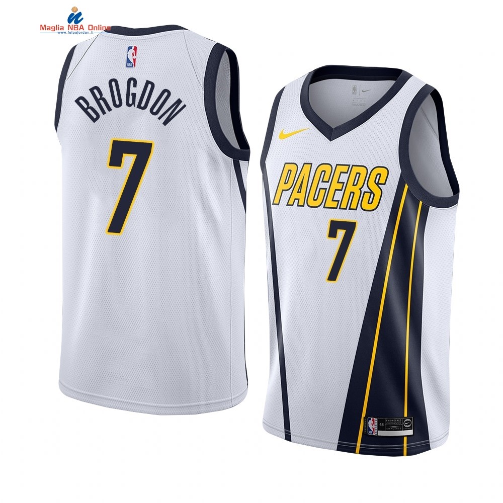 Maglia NBA Edición Ganada Indiana Pacers #7 Malcolm Brogdon Bianco 2019-20 Acquista