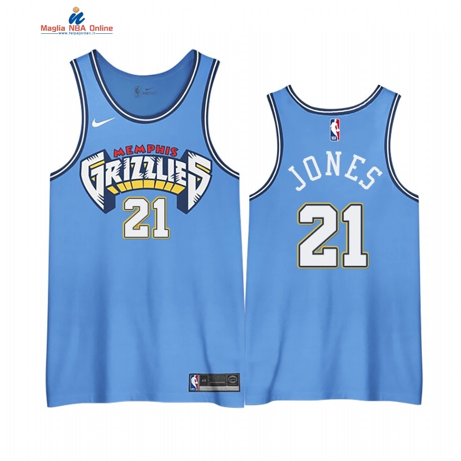 Maglia NBA Edición Ganada Memphis Grizzlies #21 Tyus Jones Blu 2020-21 Acquista