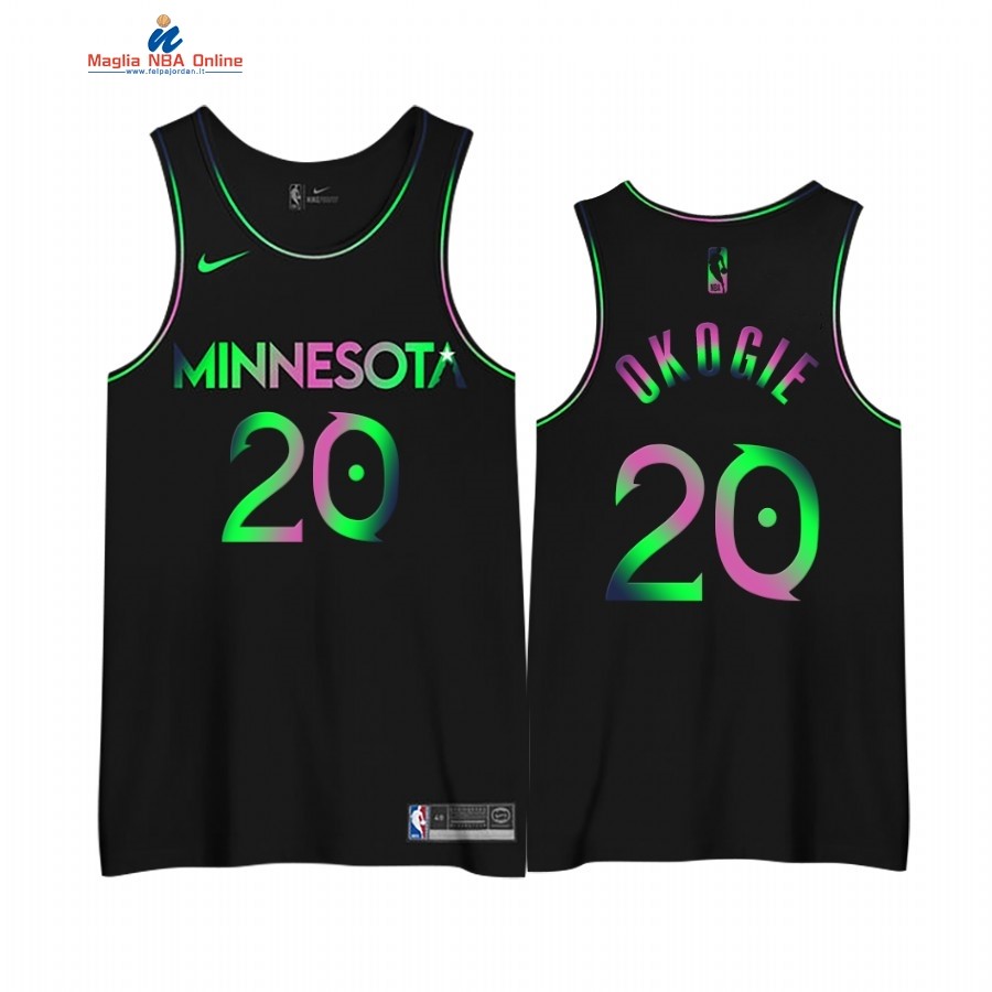 Maglia NBA Edición Ganada Minnesota Timberwolves #20 Josh Okogie Nero 2020-21 Acquista
