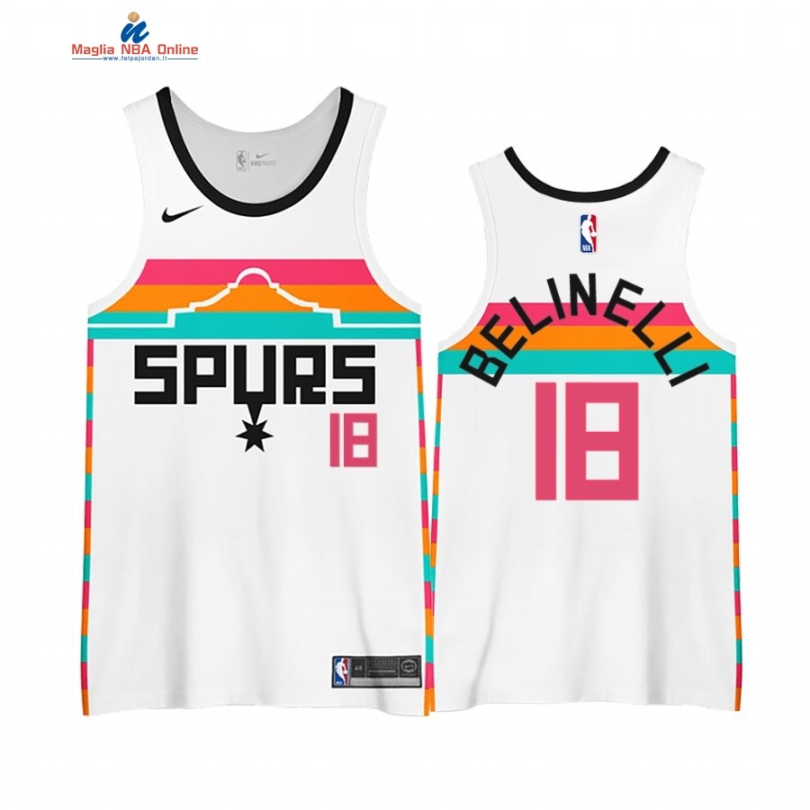 Maglia NBA Edición Ganada San Antonio Spurs #18 Marco Belinelli Bianco 2020-21 Acquista