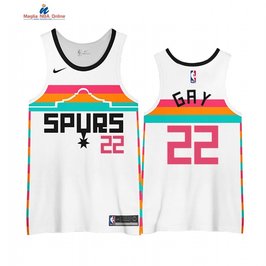 Maglia NBA Edición Ganada San Antonio Spurs #22 Rudy Gay Bianco 2020-21 Acquista