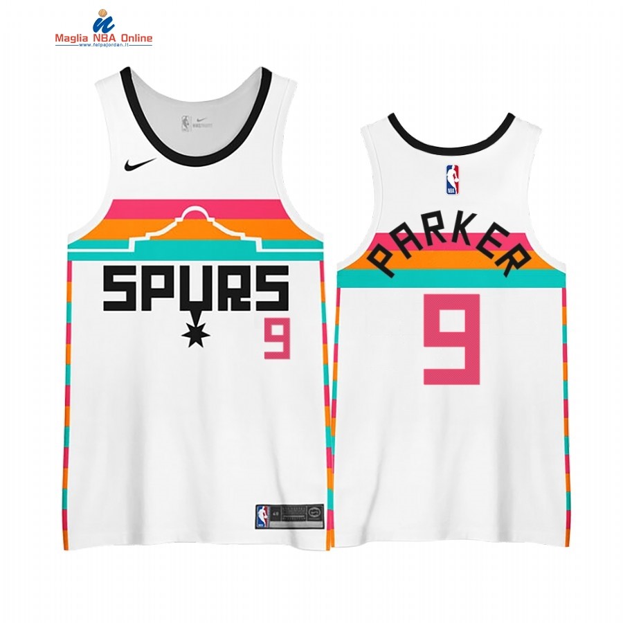 Maglia NBA Edición Ganada San Antonio Spurs #9 Tony Parker Bianco 2020-21 Acquista