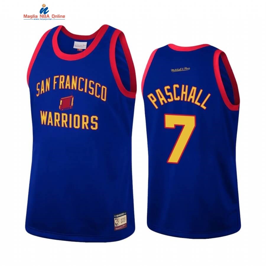 Maglia NBA Golden State Warriors Heritage #7 Eric Paschall Blu Hardwood Classics Acquista