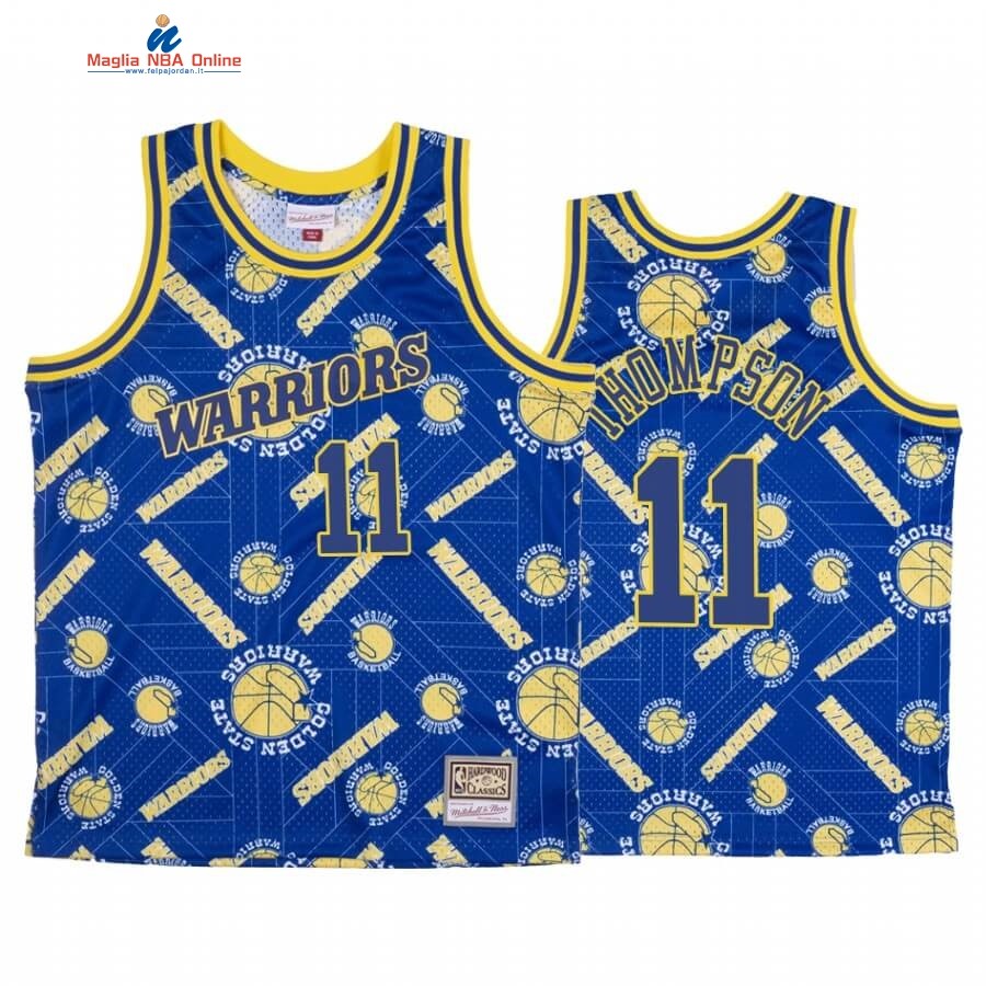 Maglia NBA Golden State Warriors Tear Up Pack #11 Klay Thompson Blu Hardwood Classics Acquista
