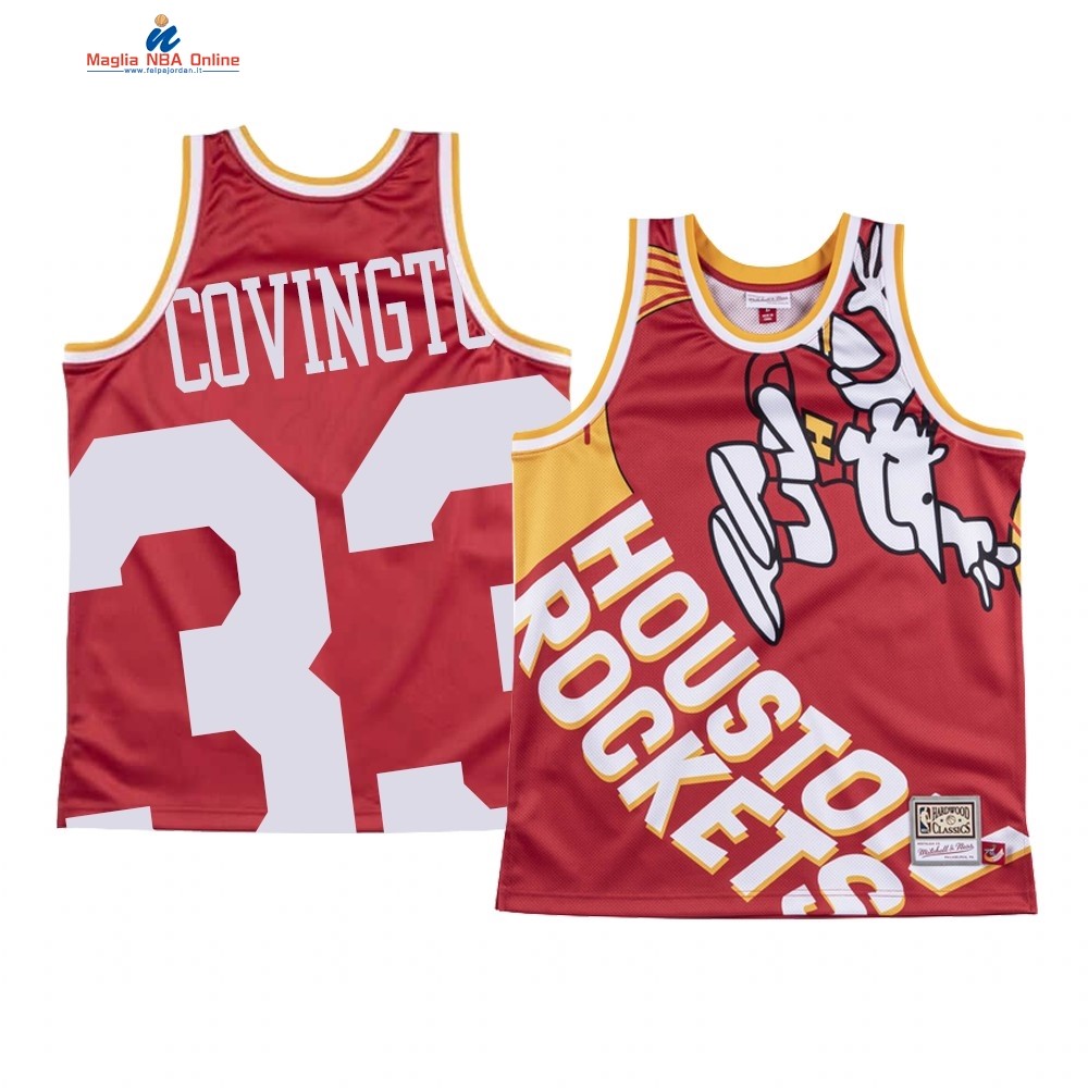 Maglia NBA Houston Rockets Big Face #33 Robert Covington Rosso Acquista