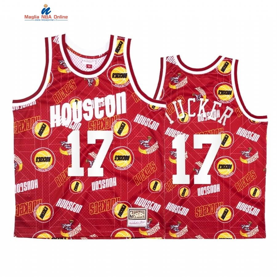 Maglia NBA Houston Rockets Tear Up Pack #17 P.J. Tucker Rosso Hardwood Classics Acquista