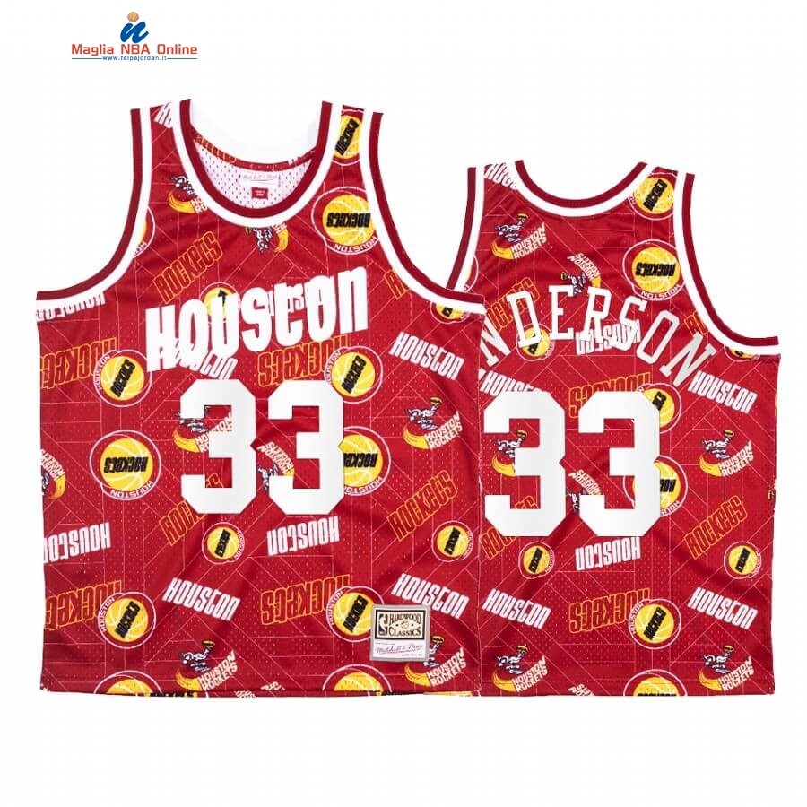 Maglia NBA Houston Rockets Tear Up Pack #33 Ryan Anderson Rosso Hardwood Classics Acquista