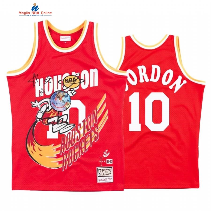 Maglia NBA Houston Rockets X Travis Sott #10 Eric Gordon Rosso Hardwood Classics Acquista