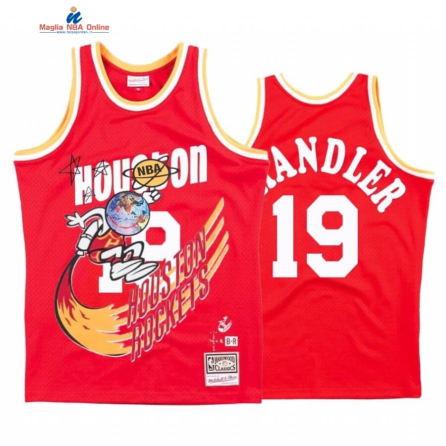 Maglia NBA Houston Rockets X Travis Sott #19 Tyson Chandler Rosso Hardwood Classics Acquista