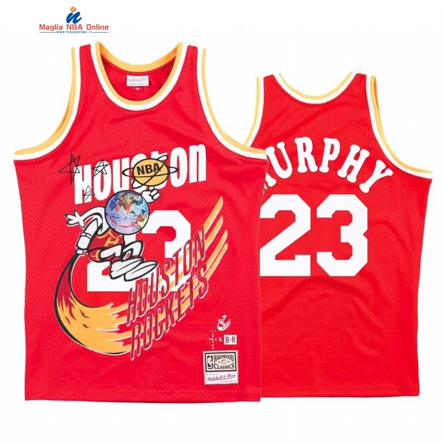 Maglia NBA Houston Rockets X Travis Sott #23 Calvin Murphy Rosso Hardwood Classics Acquista