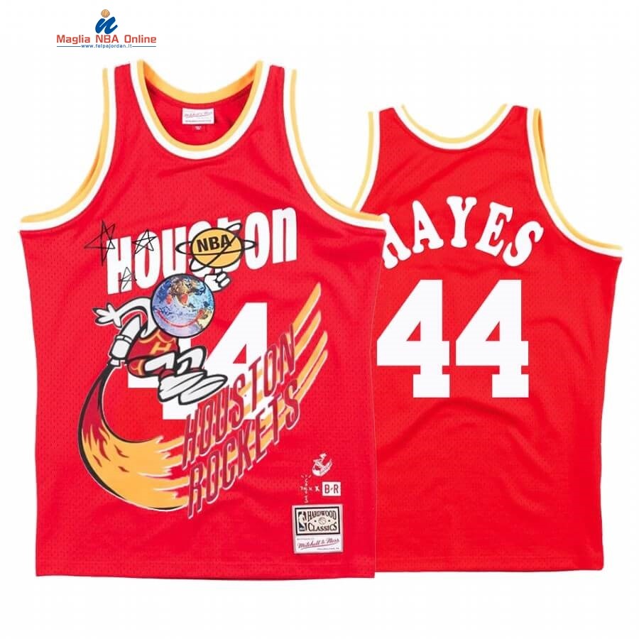 Maglia NBA Houston Rockets X Travis Sott #44 Elvin Hayes Rosso Hardwood Classics Acquista