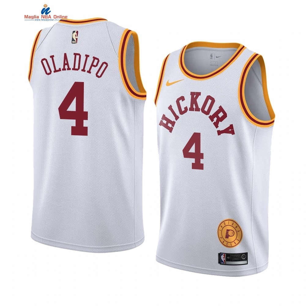 Maglia NBA Indiana Pacers #4 Victor Oladipo Bianco Hardwood Classics Acquista