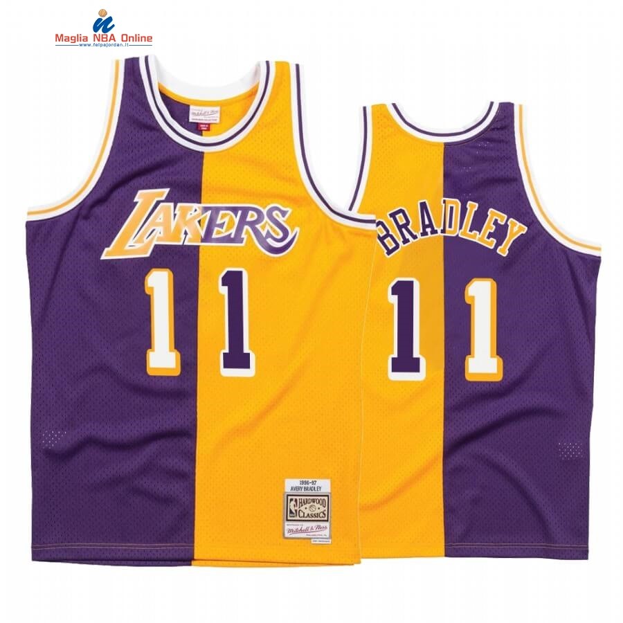 Maglia NBA L.A. Lakers #11 Avery Bradley Split Porpora Amarillo Hardwood Classics Acquista