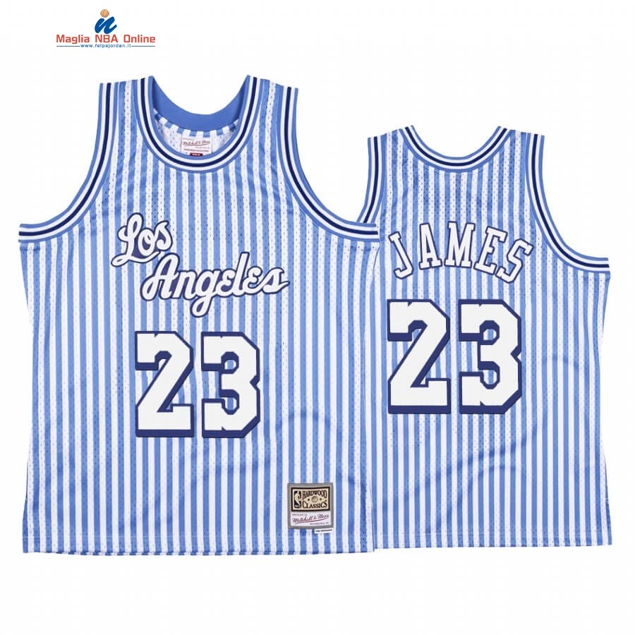 Maglia NBA L.A. Lakers Independence Day #23 Lebron James Blu Hardwood Classics Acquista