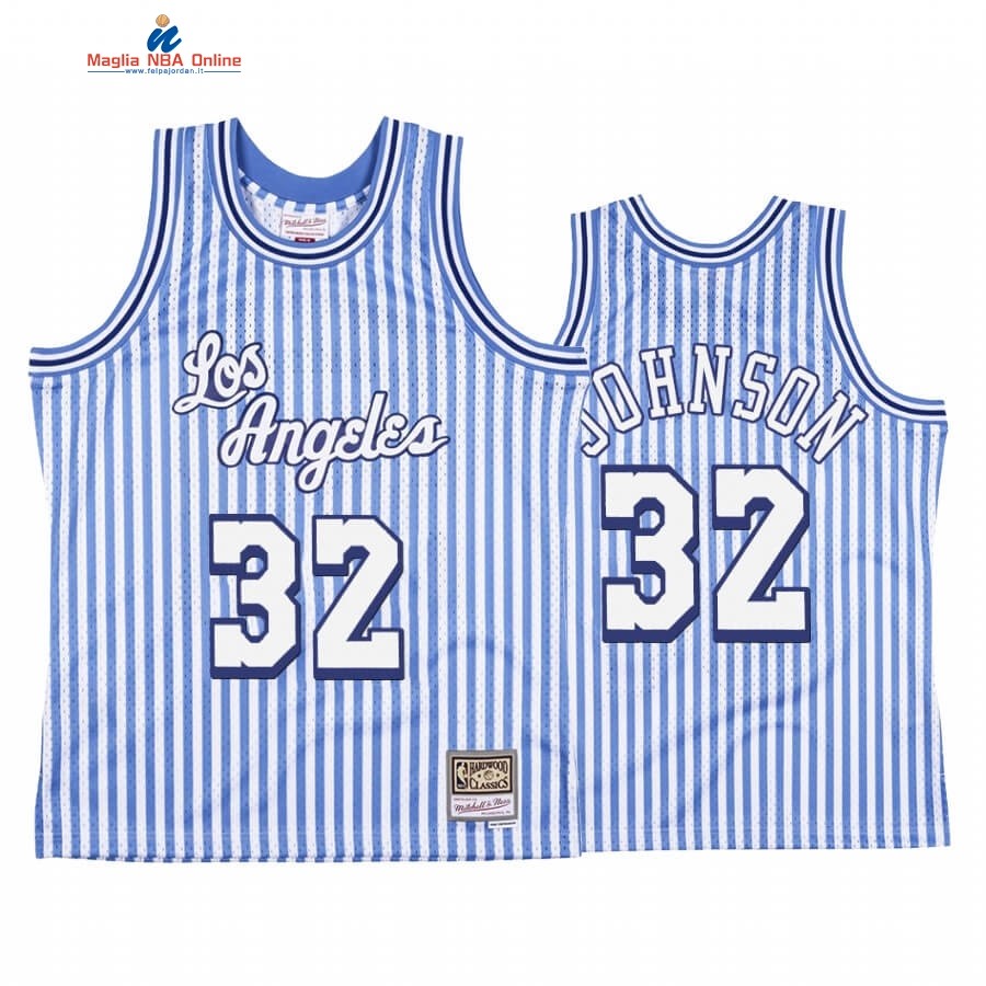 Maglia NBA L.A. Lakers Independence Day #32 Magic Johnson Blu Hardwood Classics Acquista