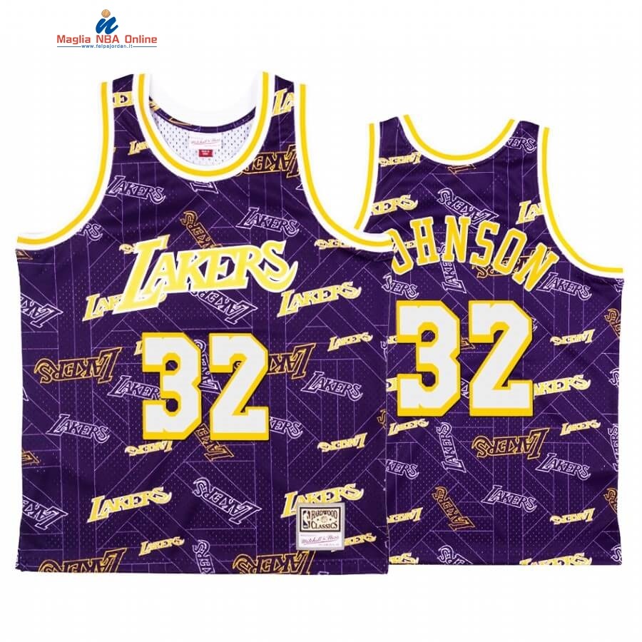 Maglia NBA L.A. Lakers Tear Up Pack #32 Magic Johnson Porpora Hardwood Classics Acquista