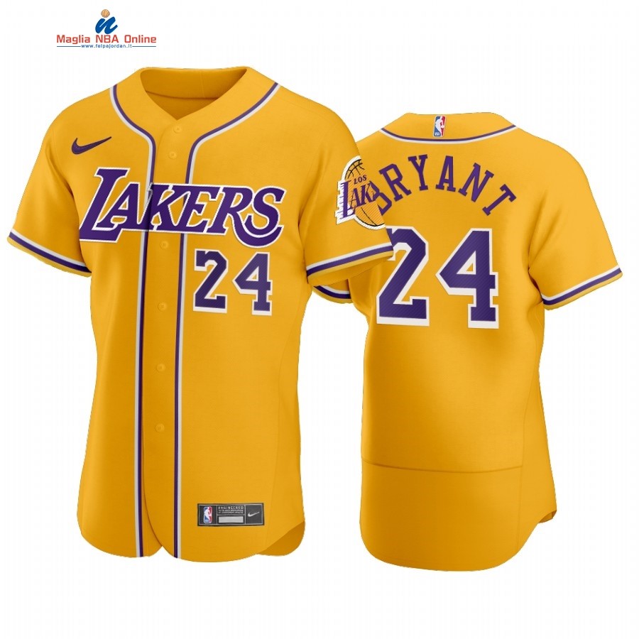 Maglia NBA Lakers x MLB Manica Corta #24 Kobe Bryant Amarillo 2020 Acquista