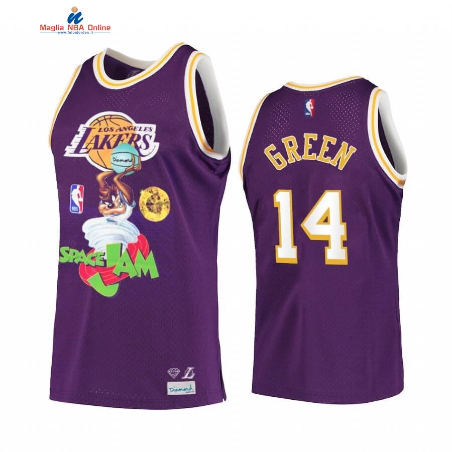 Maglia NBA Los Angeles Lakers #14 Danny Green Porpora Hardwood Classics Acquista