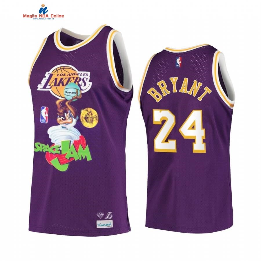 Maglia NBA Los Angeles Lakers #24 Kobe Bryant Porpora Hardwood Classics Acquista