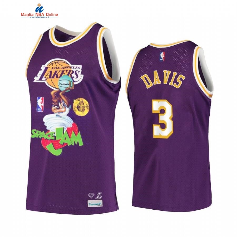 Maglia NBA Los Angeles Lakers #3 Anthony Davis Porpora Hardwood Classics Acquista