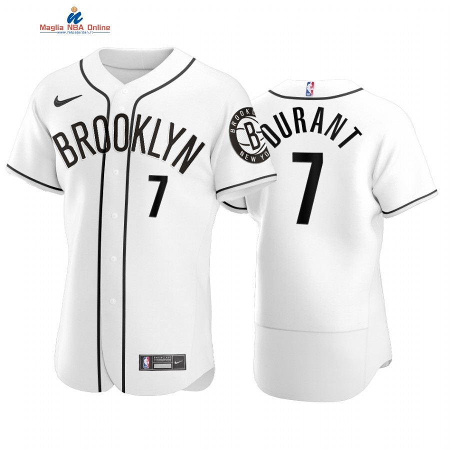 Maglia NBA Nets x MLB Manica Corta #7 Kevin Durant Bianco 2020 Acquista