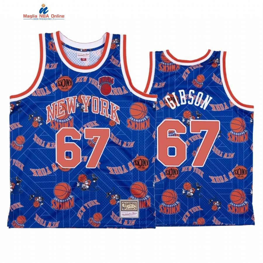 Maglia NBA New York Knicks Tear Up Pack #67 Taj Gibson Blu Hardwood Classics Acquista