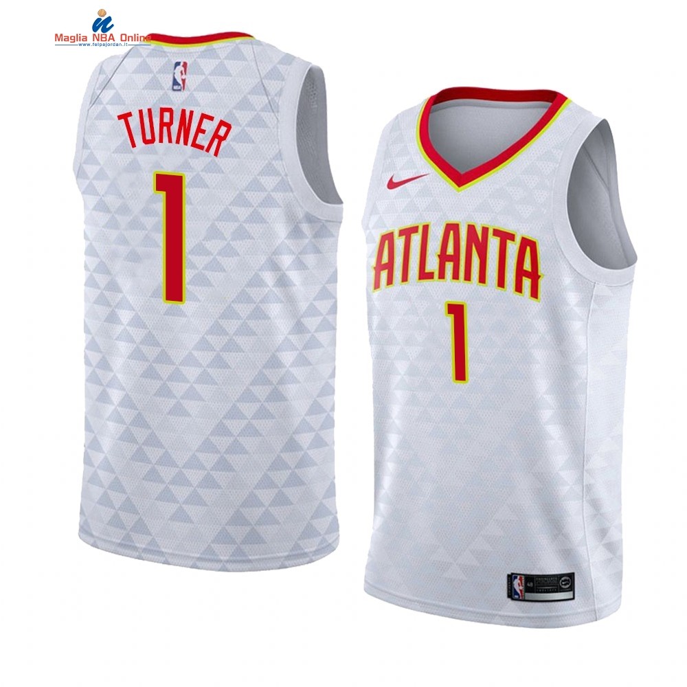 Maglia NBA Nike Atlanta Hawks #1 Evan Turner Bianco Association 2019-20 Acquista