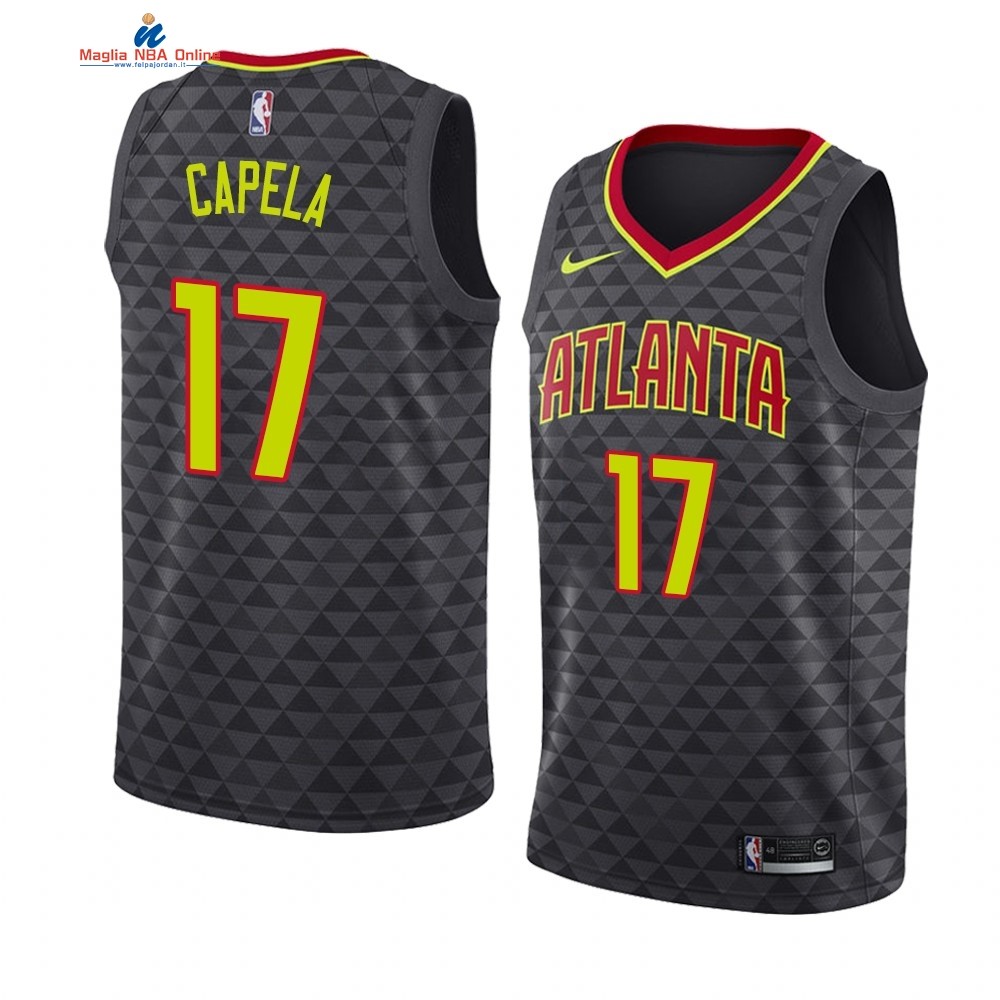 Maglia NBA Nike Atlanta Hawks #17 Clint Capela Nero Icon 2019-20 Acquista