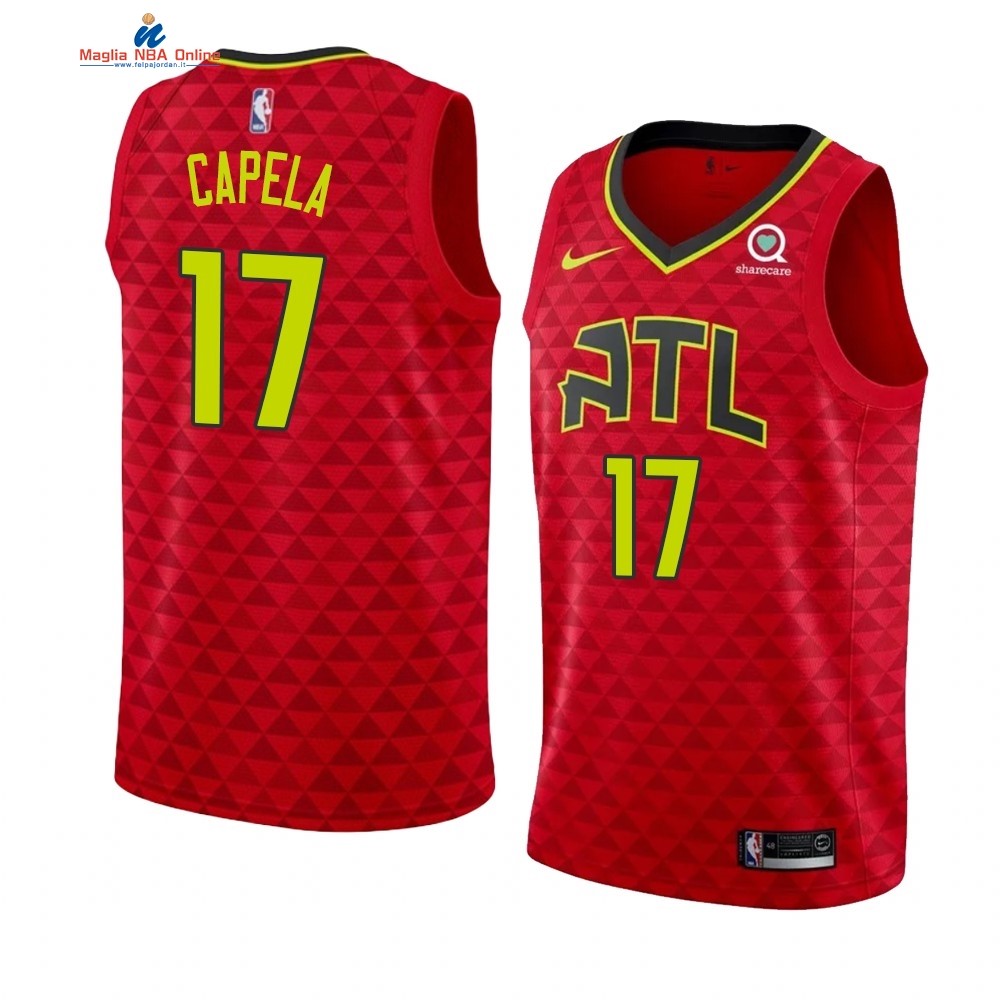 Maglia NBA Nike Atlanta Hawks #17 Clint Capela Rosso Statement 2019-20 Acquista