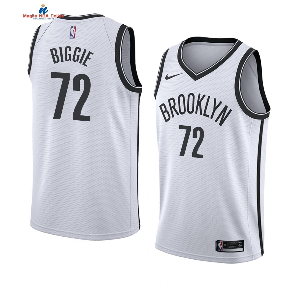 Maglia NBA Nike Brooklyn Nets #72 Biggie Smalls Bianco Association 2019-20 Acquista