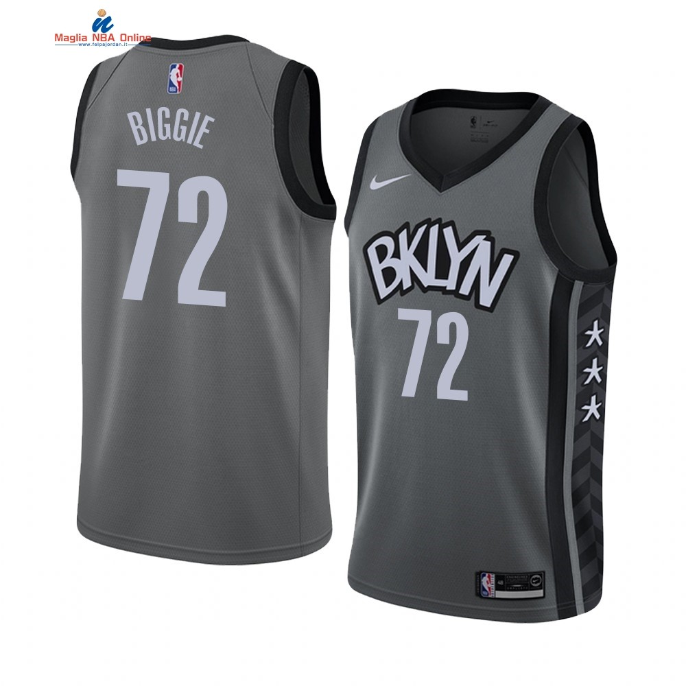 Maglia NBA Nike Brooklyn Nets #72 Biggie Smalls Grigio Statement 2019-20 Acquista