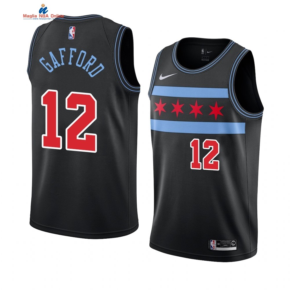 Maglia NBA Nike Chicago Bulls #12 Daniel Gafford Nero Città 2019-20 Acquista