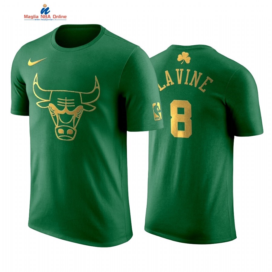 Maglia NBA Nike Chicago Bulls Manica Corta #8 Zach Lavine Verde Acquista