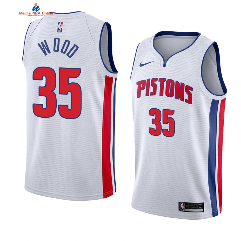 Maglia NBA Nike Detroit Pistons #35 Christian Wood Bianco Association 2019-20 Acquista