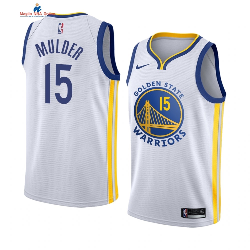 Maglia NBA Nike Golden State Warriors #15 Mychal Mulder Bianco Association 2019-20 Acquista