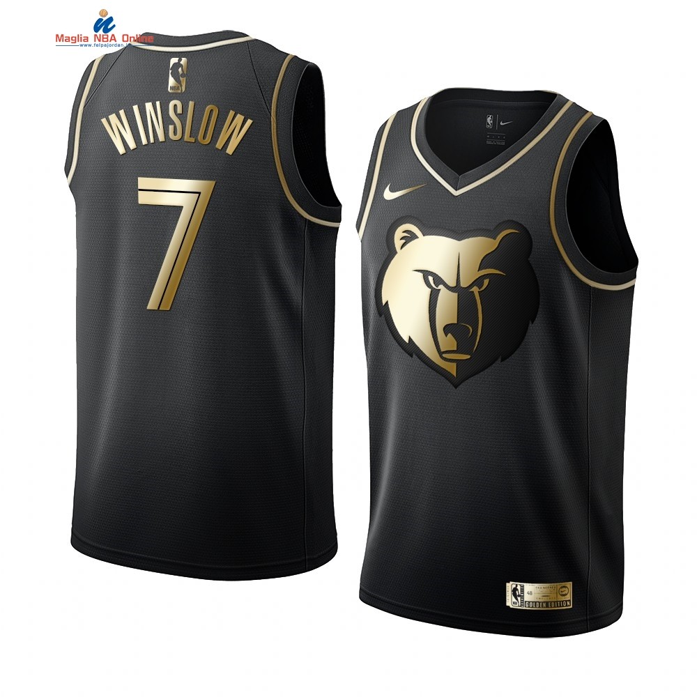 Maglia NBA Nike Memphis Grizzlies #7 Justise Winslow Nero Oro Acquista